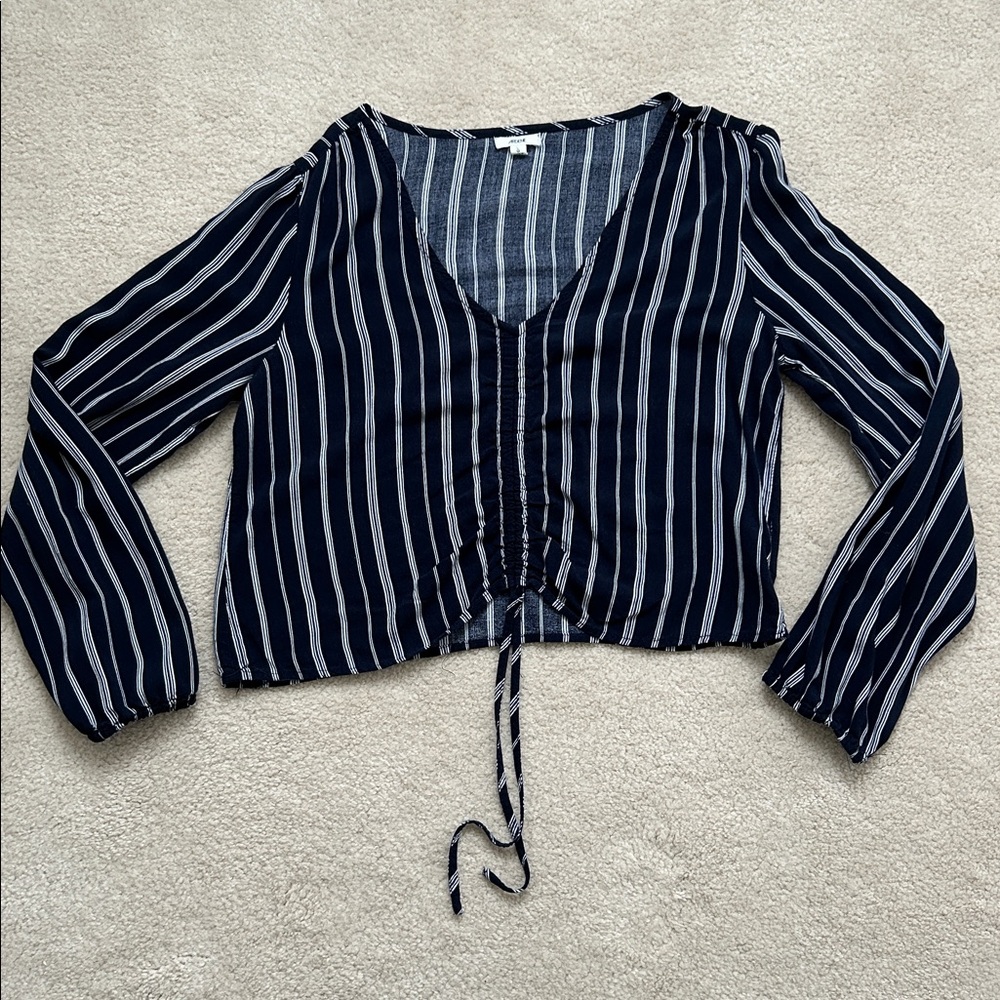 Ardene Navy and White Striped Blouse